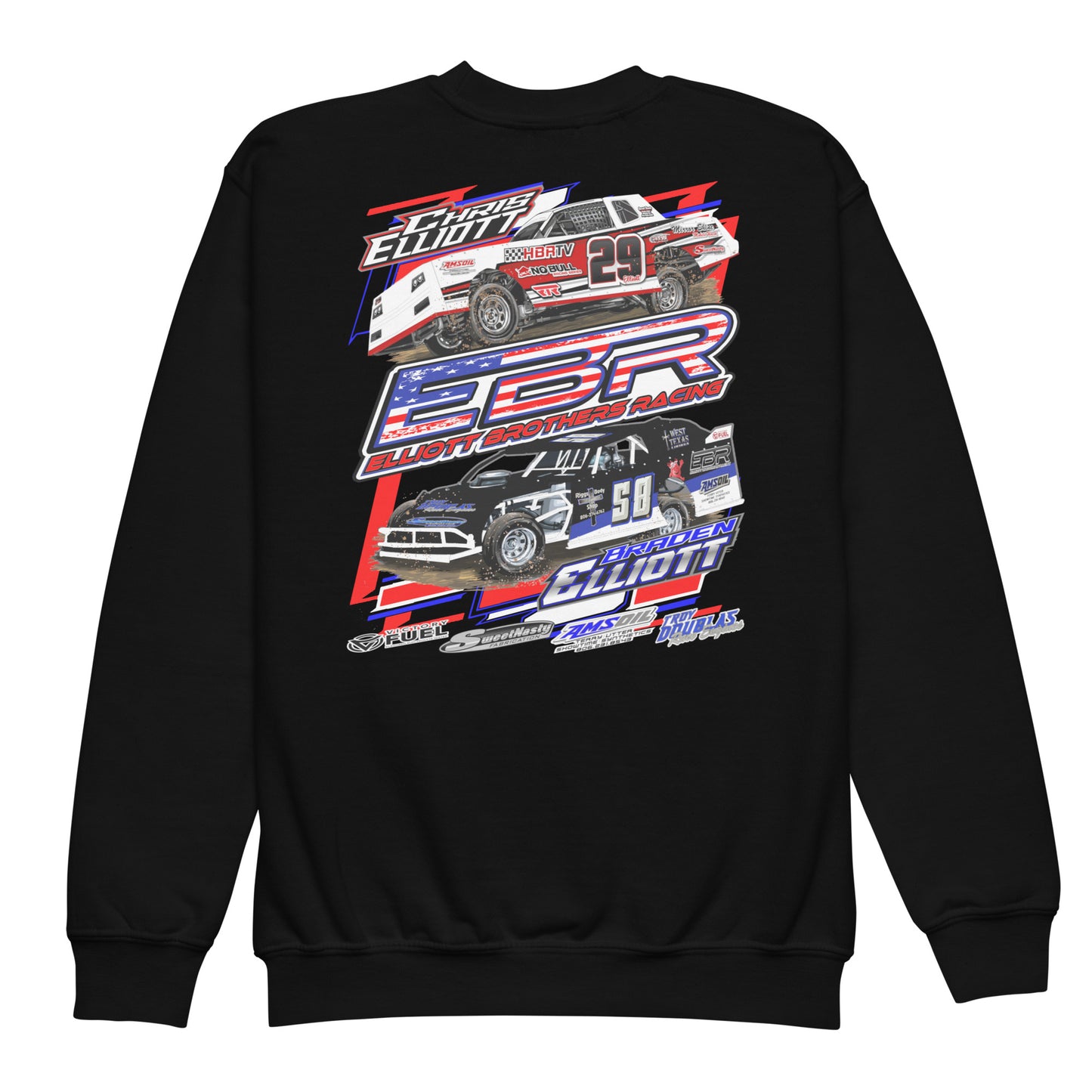 Elliott Brothers Racing Kids Crewneck Sweatshirt