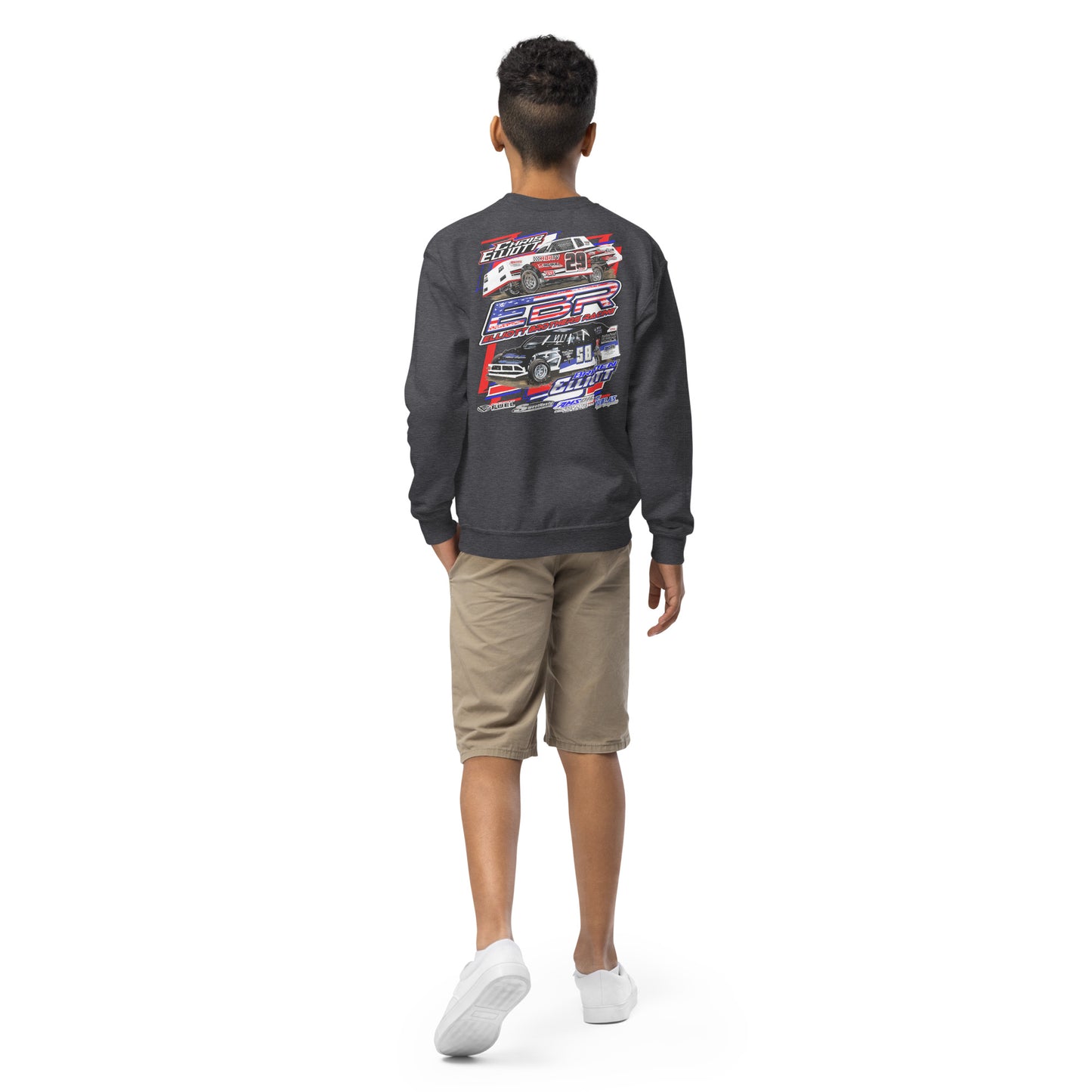 Elliott Brothers Racing Kids Crewneck Sweatshirt