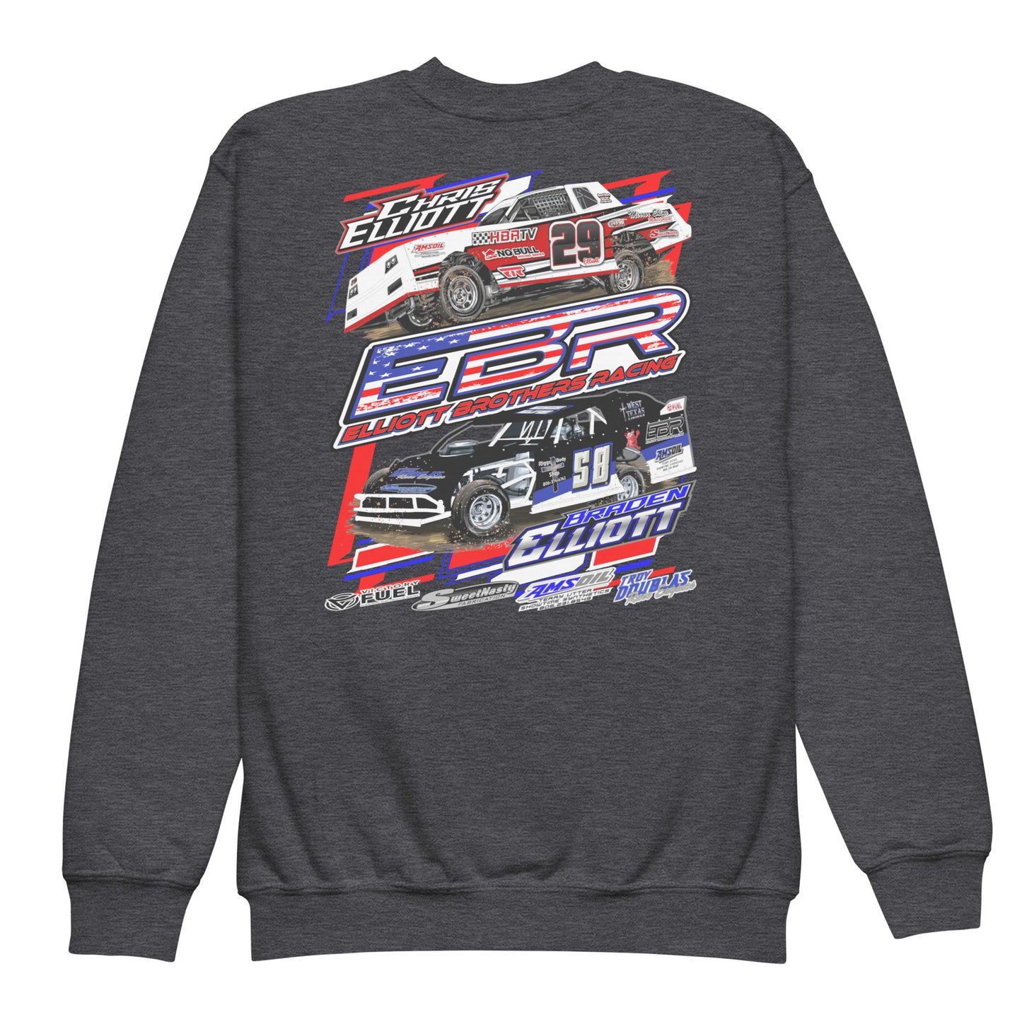 Elliott Brothers Racing Kids Crewneck Sweatshirt