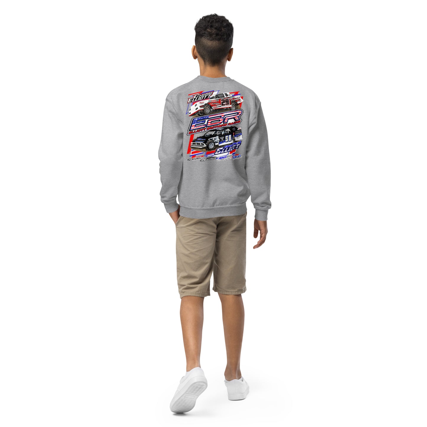 Elliott Brothers Racing Kids Crewneck Sweatshirt