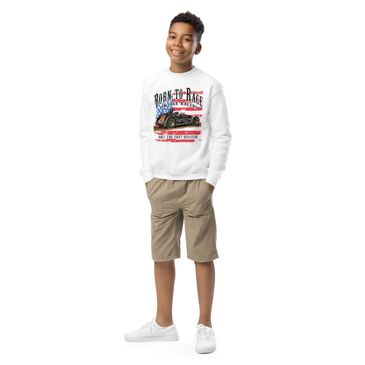 Vintage Sprint Racer Kids Crewneck Sweatshirt