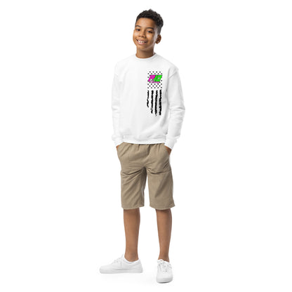 RJo Racing American Flag Kids Crewneck Sweatshirt