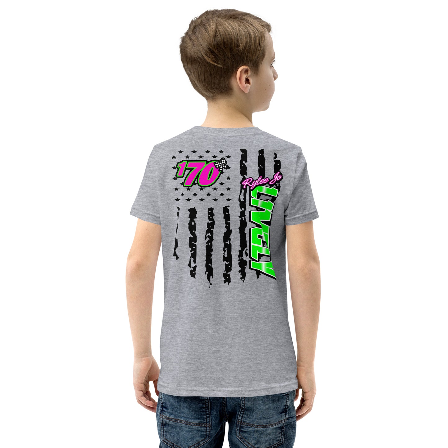 RJo Racing American Flag Kids T-Shirt