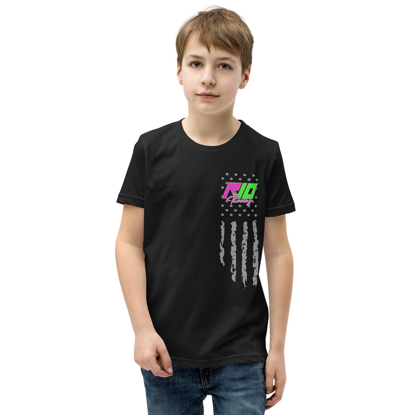 RJo Racing American Flag Kids T-Shirt