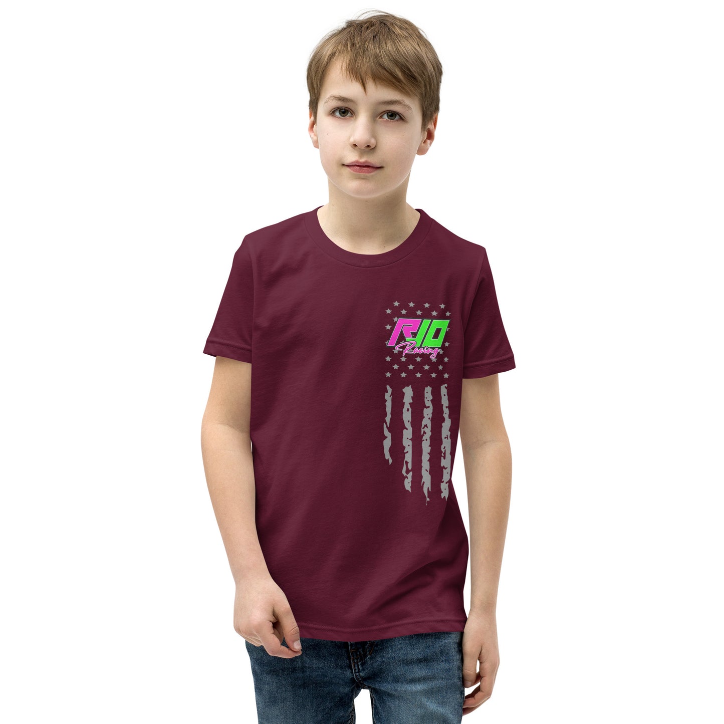 RJo Racing American Flag Kids T-Shirt