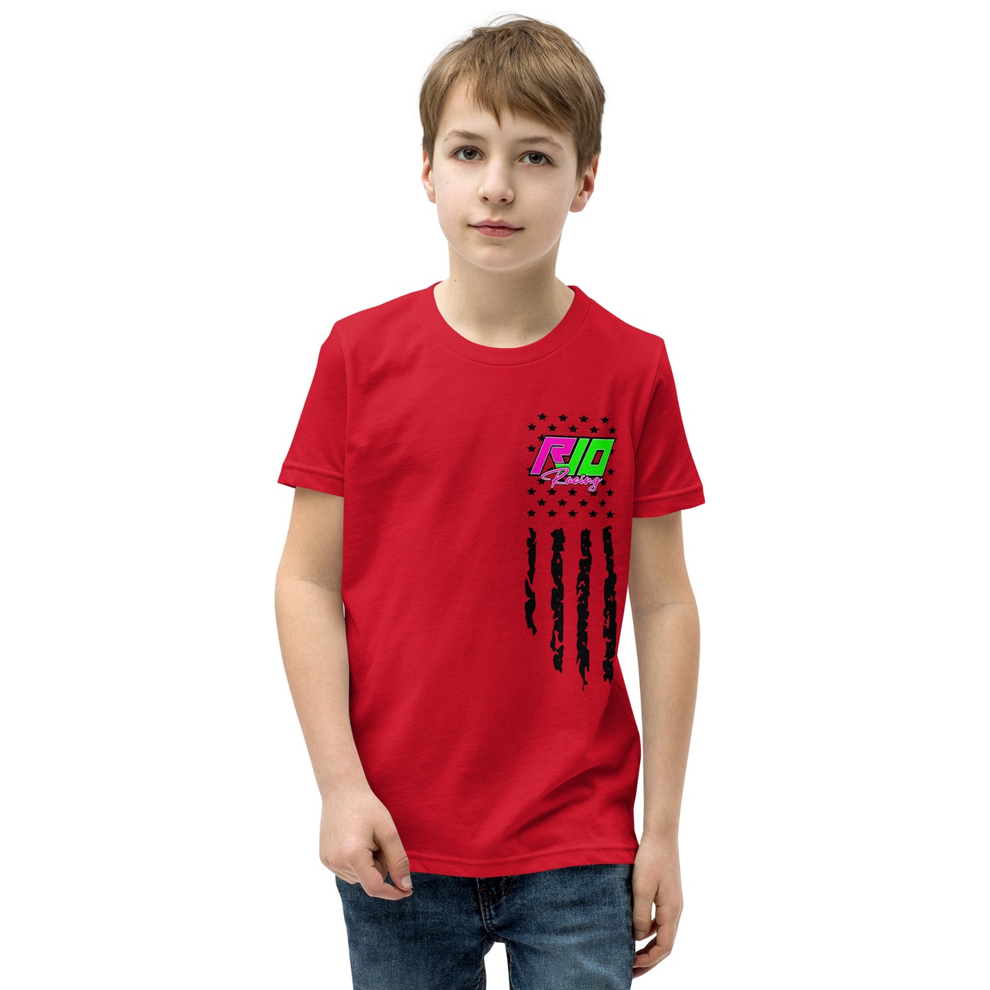 RJo Racing American Flag Kids T-Shirt