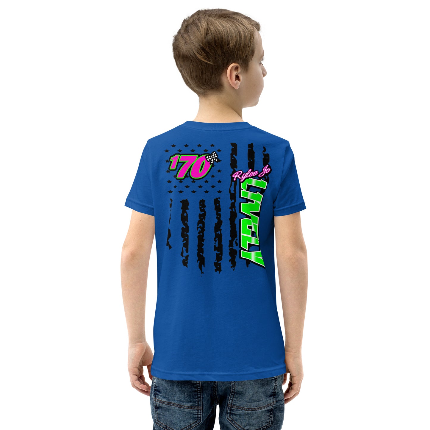 RJo Racing American Flag Kids T-Shirt